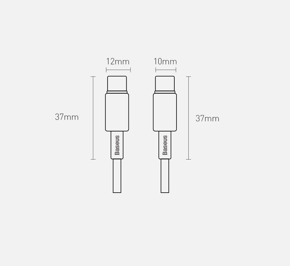 Baseus CATWJ-A01 USB-C - USB-C PD QC kabel 100W 5A 480Mb/s 2m - sort