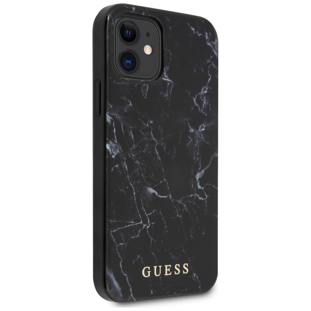 Guess GUHCP12SPCUMABK iPhone 12 mini 5,4′′ sort/sort hardcase Marmor