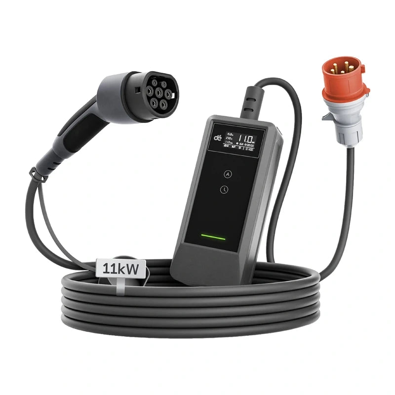 Bærbar oplader til elbiler med 11 kW 7 m kabel