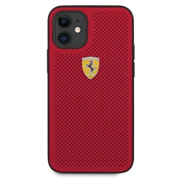 Ferrari FESPEHCP12SRE iPhone 12 mini 5.4" rød/rød hardcase On Track Perforeret
