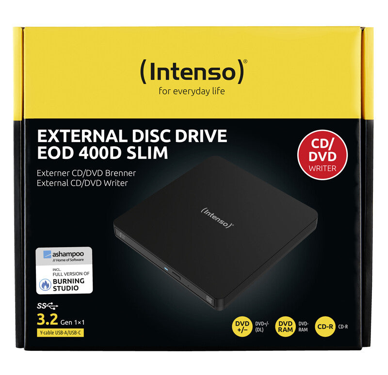 Intenso EOD 400D Slim optisk diskdrev DVD Super Multi DL Sort