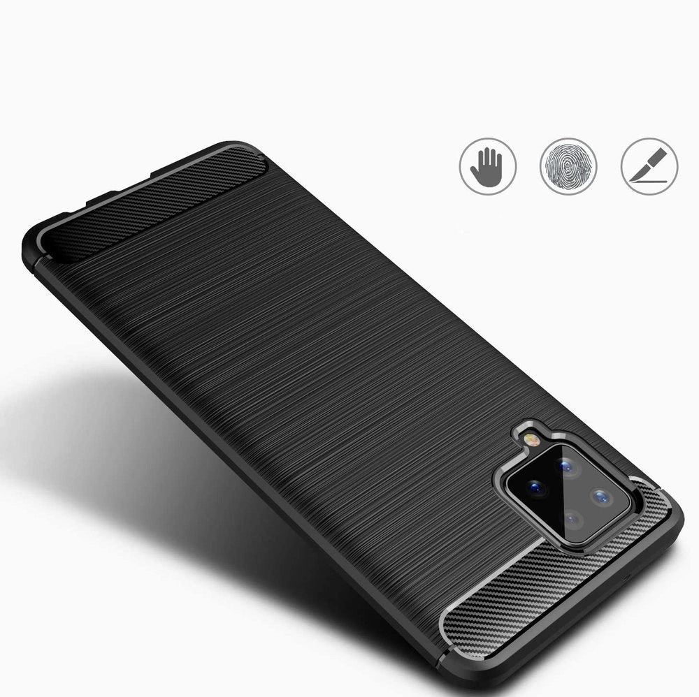 Carbon Case Flexible Cover TPU Case til Samsung Galaxy A42 5G blå