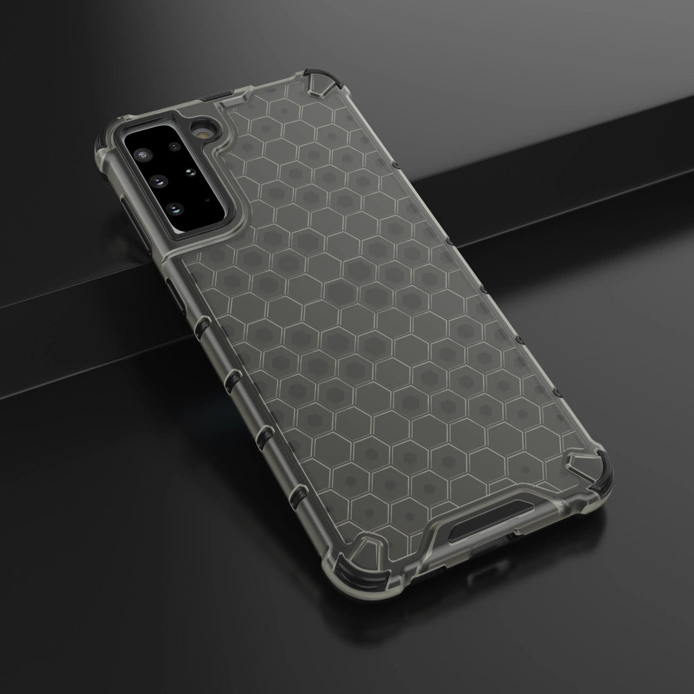 Honeycomb Case rustning med TPU Bumper til Samsung Galaxy S21+ 5G (S21 Plus 5G) sort