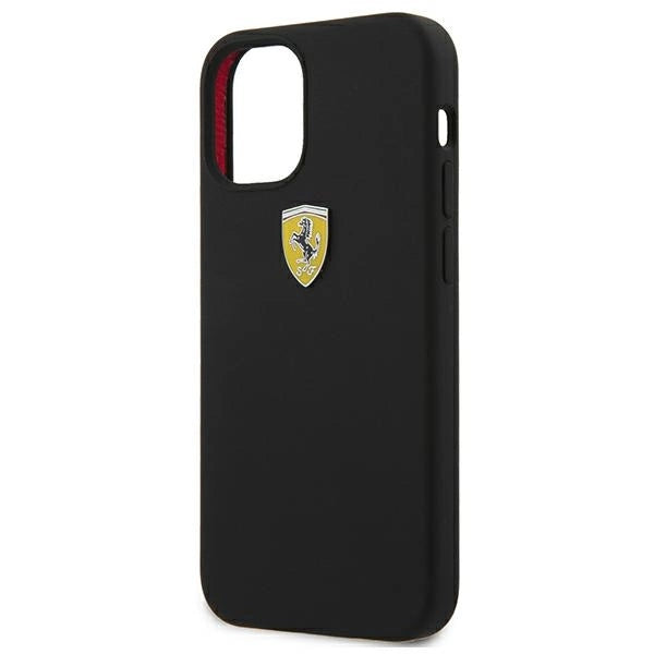 Ferrari FESSIHCP12SBK iPhone 12 mini 5.4" sort/sort hårdkasse On Track Silicone