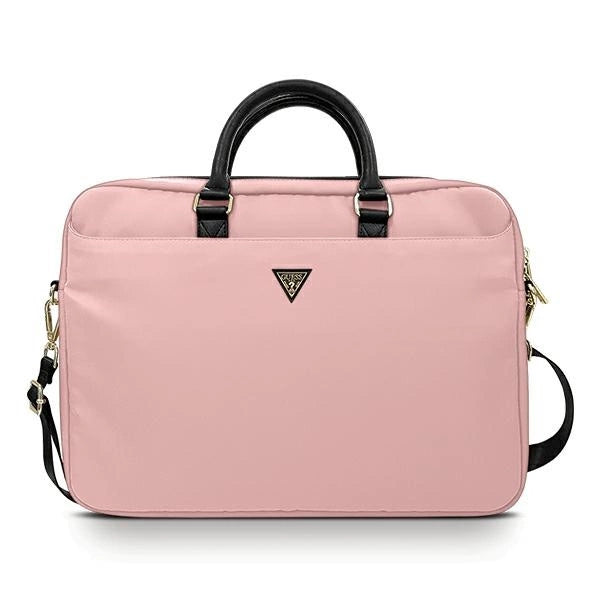 Guess Nylon Triangle Logo taske til en 16" laptop - pink
