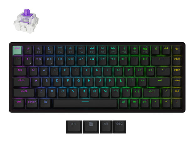 Keychron K2 HE tastatur Spil USB + RF Wireless + Bluetooth QWERTY Engelsk Sort
