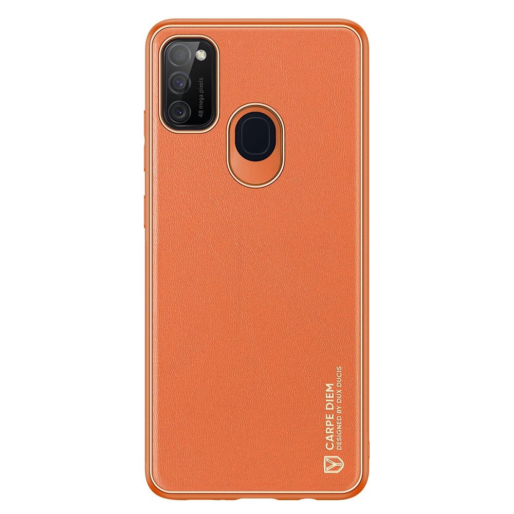 Dux Ducis Yolo elegant kuffert lavet af blødt TPU og PU læder til Samsung Galaxy M30s orange