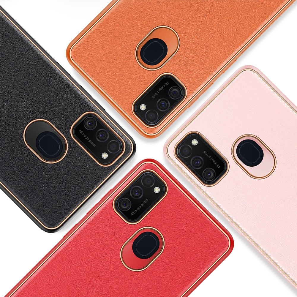 Dux Ducis Yolo elegant kuffert lavet af blødt TPU og PU læder til Samsung Galaxy M30s orange