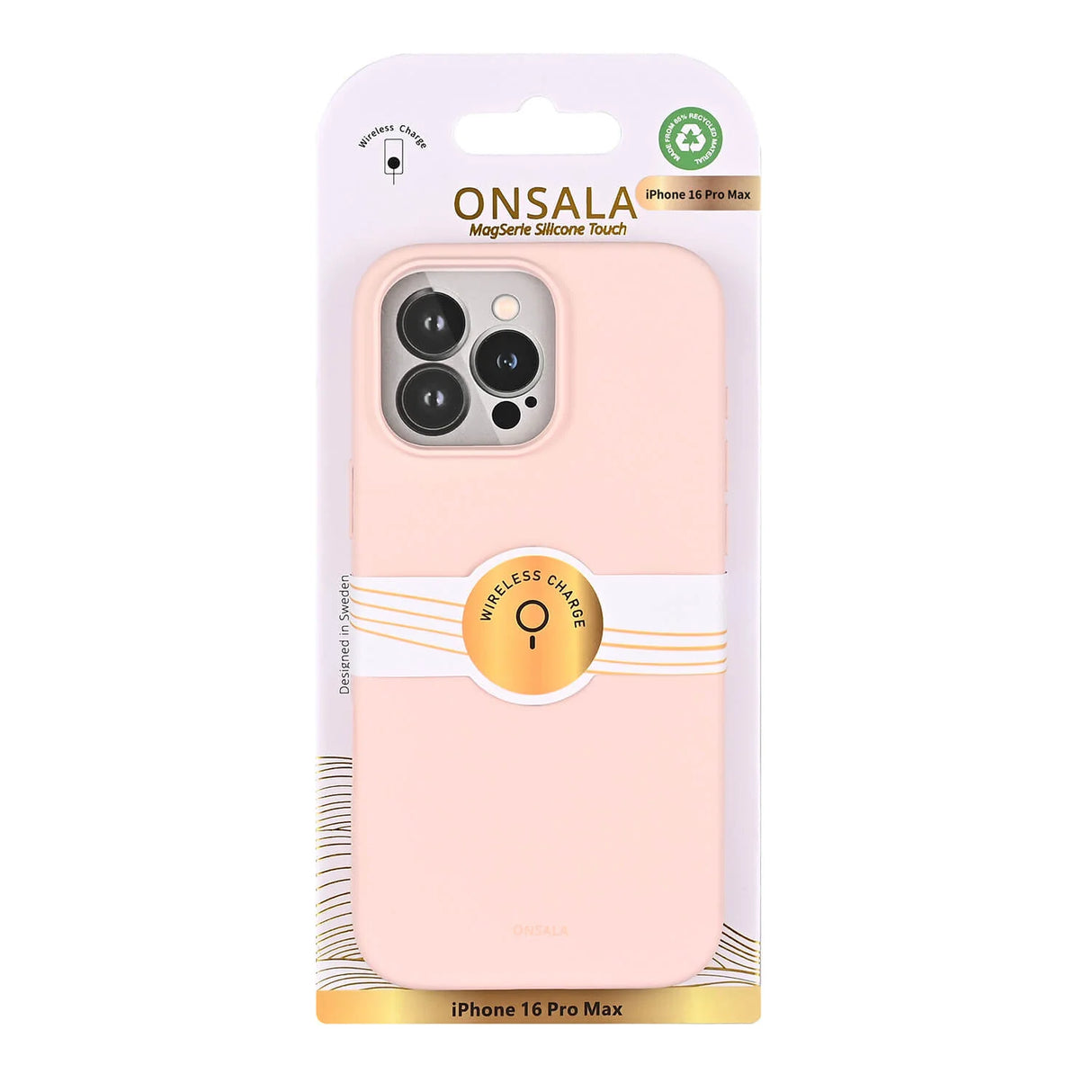 Onsala Mobilcover med Silikone Feel Chalk Pink - iPhone 16 Pro Max