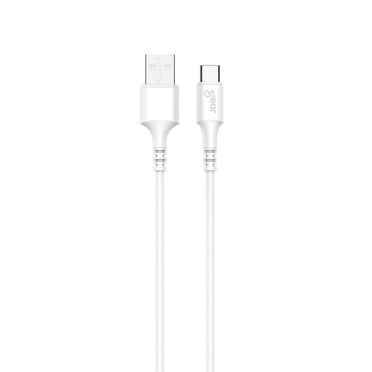 Gear Charging Cable Usb A Usb C 2.0 2,0m Gen2 Rundt Kabel Hvid