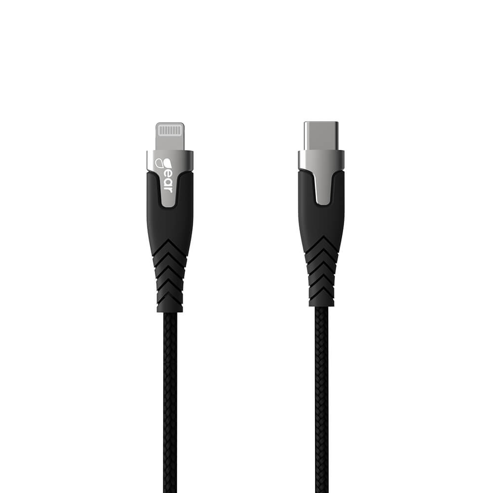 Gear Ladekabel Pro Usb C Til Lightning C94 1.5m Sort Kevlarkabel M/Metalkobling