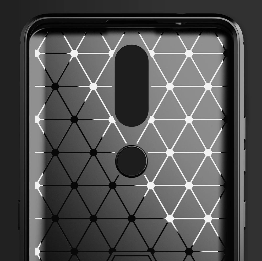 Carbon Case Flexible Cover TPU Case til Nokia 2.4 sort