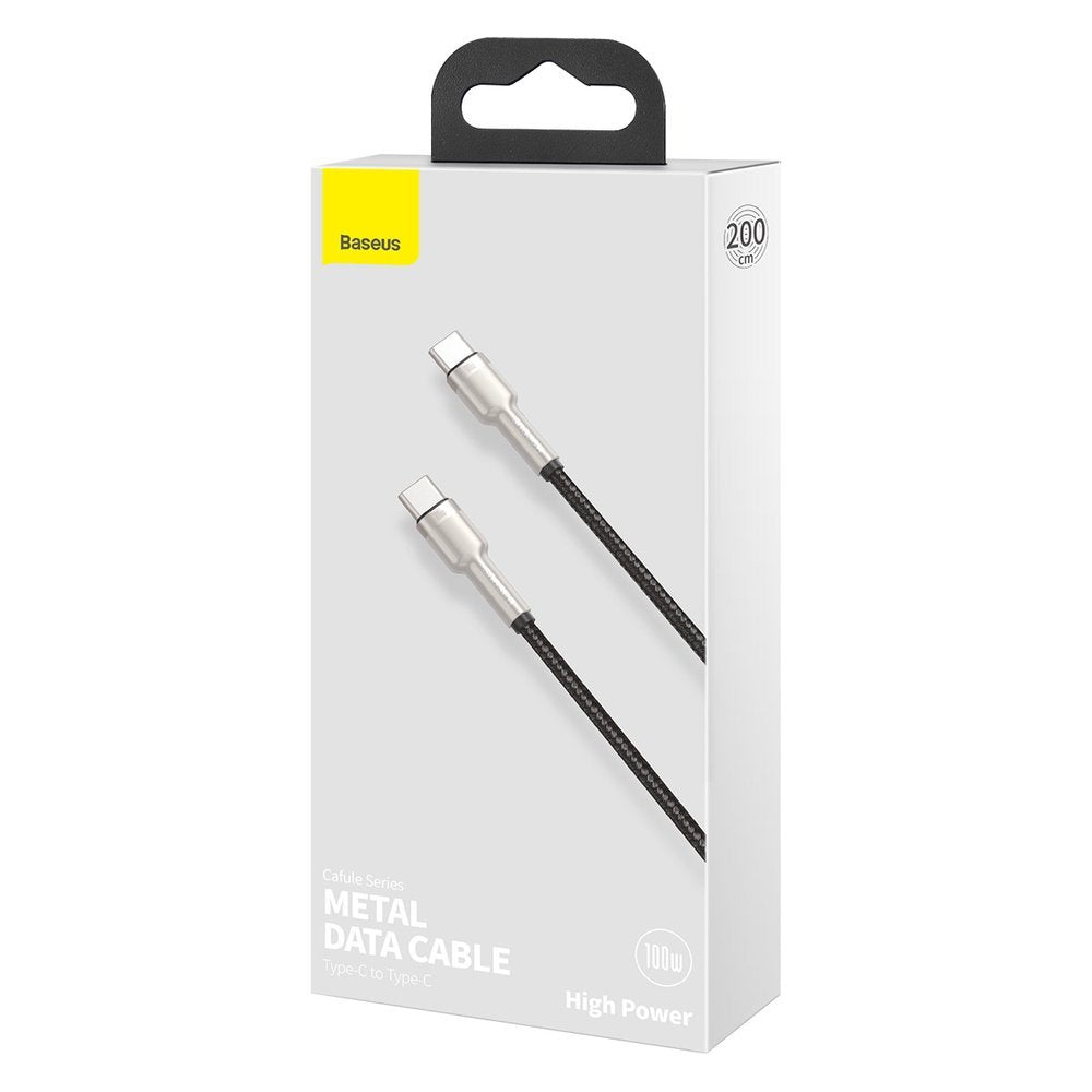 Baseus Cafule serie Metal Data USB-C / USB-C PD QC SCP 100W 5A 2 m kabel - sort