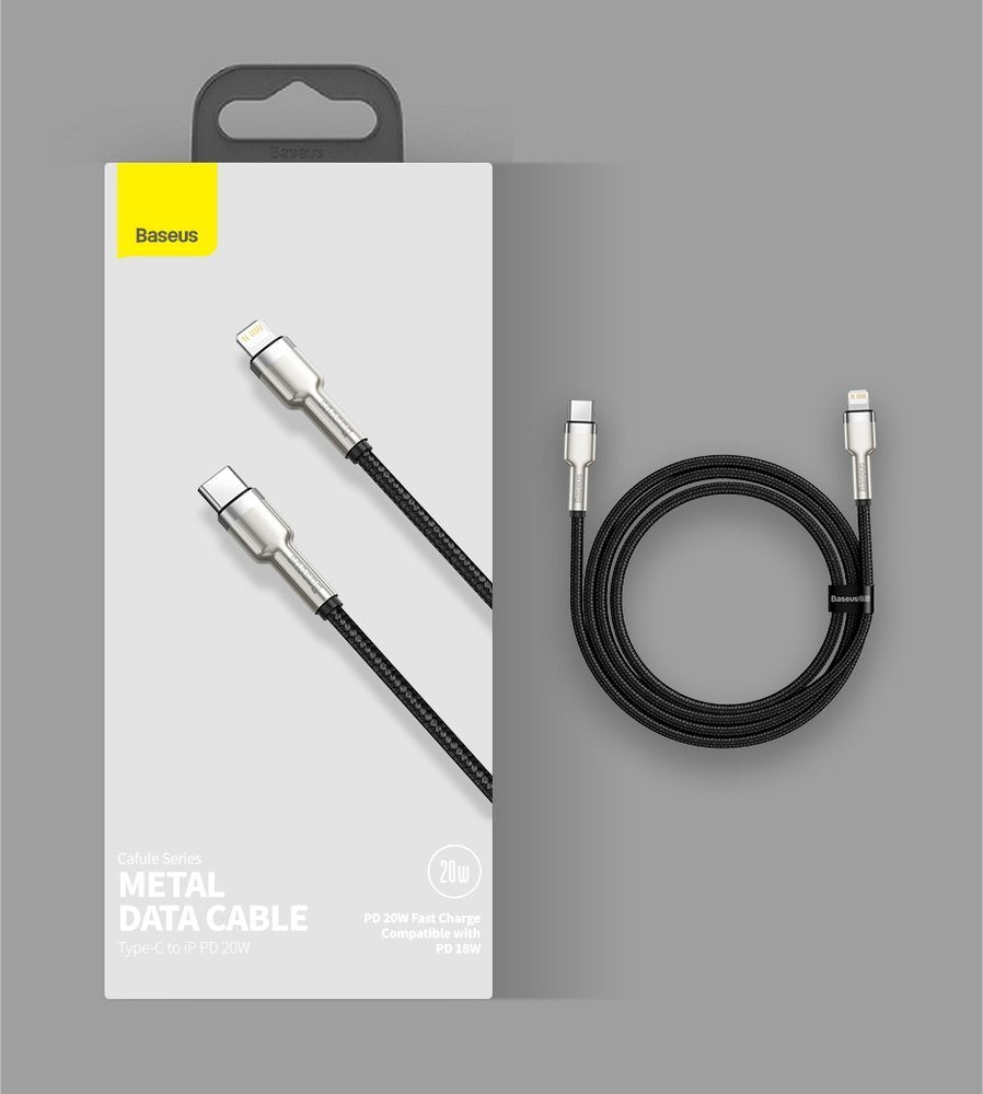 Baseus Cafule Series Metal Data USB-C / Lightning 20W PD cable 1 m - black