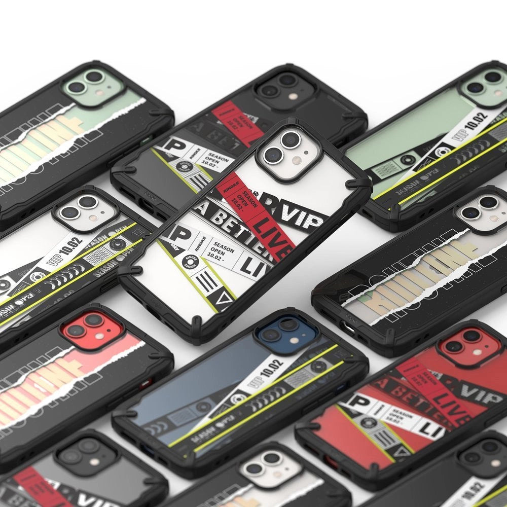 Ringke Fusion X Design holdbar PC-foder med TPU-støjfanger til iPhone 12 mini sort (Routine) (XDAP0020)