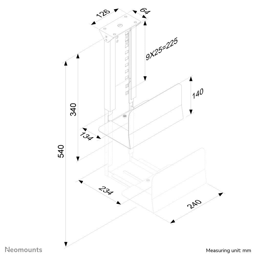 Neomounts CPU-D200BLACK CPU holder Skrivebordsmonteret CPU-holder Sort