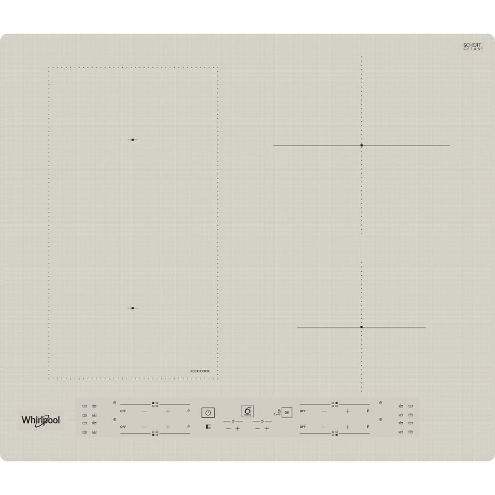 Whirlpool WLB6860NE/S Sølv Indbygget Zone induktionskogeplade 4 zone(s)