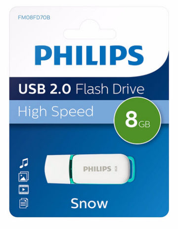 Philips FM08FD70B USB-nøgle 8 GB USB Type-A 2.0 Turkis, Hvid