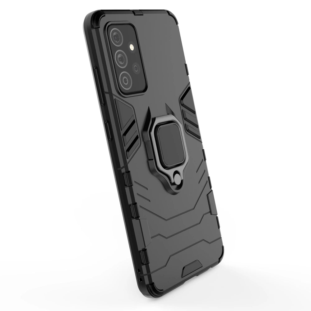 Ring Armor Case Kickstand Tough Rugged Cover til Samsung Galaxy A72 4G blå