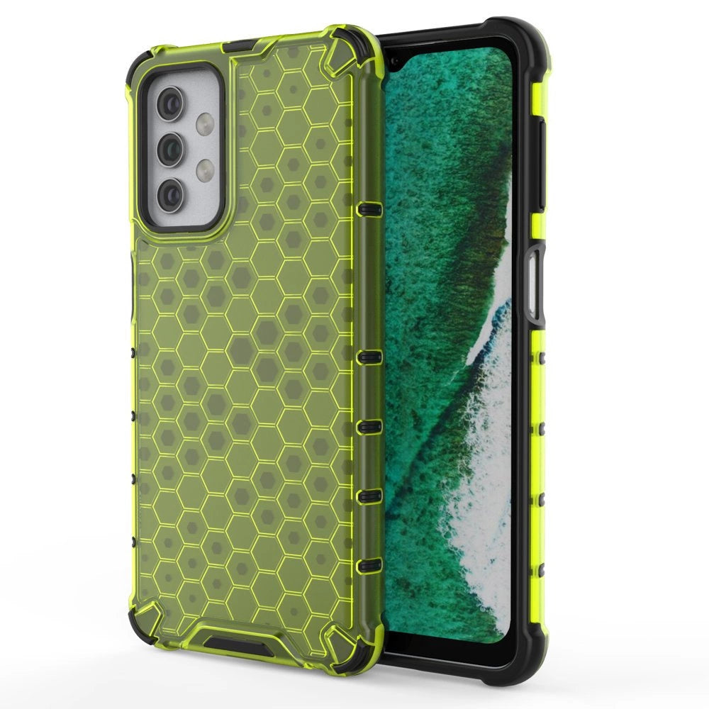 Honeycomb Case rustning med TPU Bumper til Samsung Galaxy A32 5G grøn