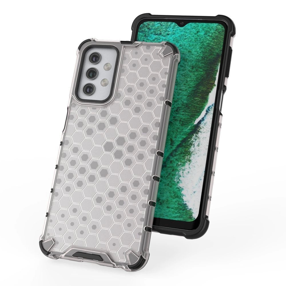 Honeycomb Case rustning med TPU Bumper til Samsung Galaxy A32 5G gennemsigtig