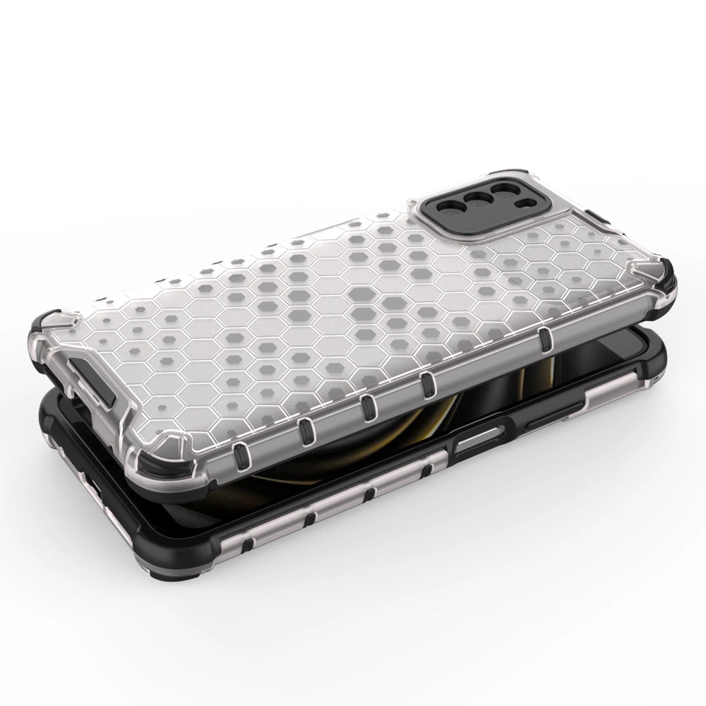 Honeycomb Case rustning med TPU Bumper til Xiaomi Poco M3 gennemsigtig