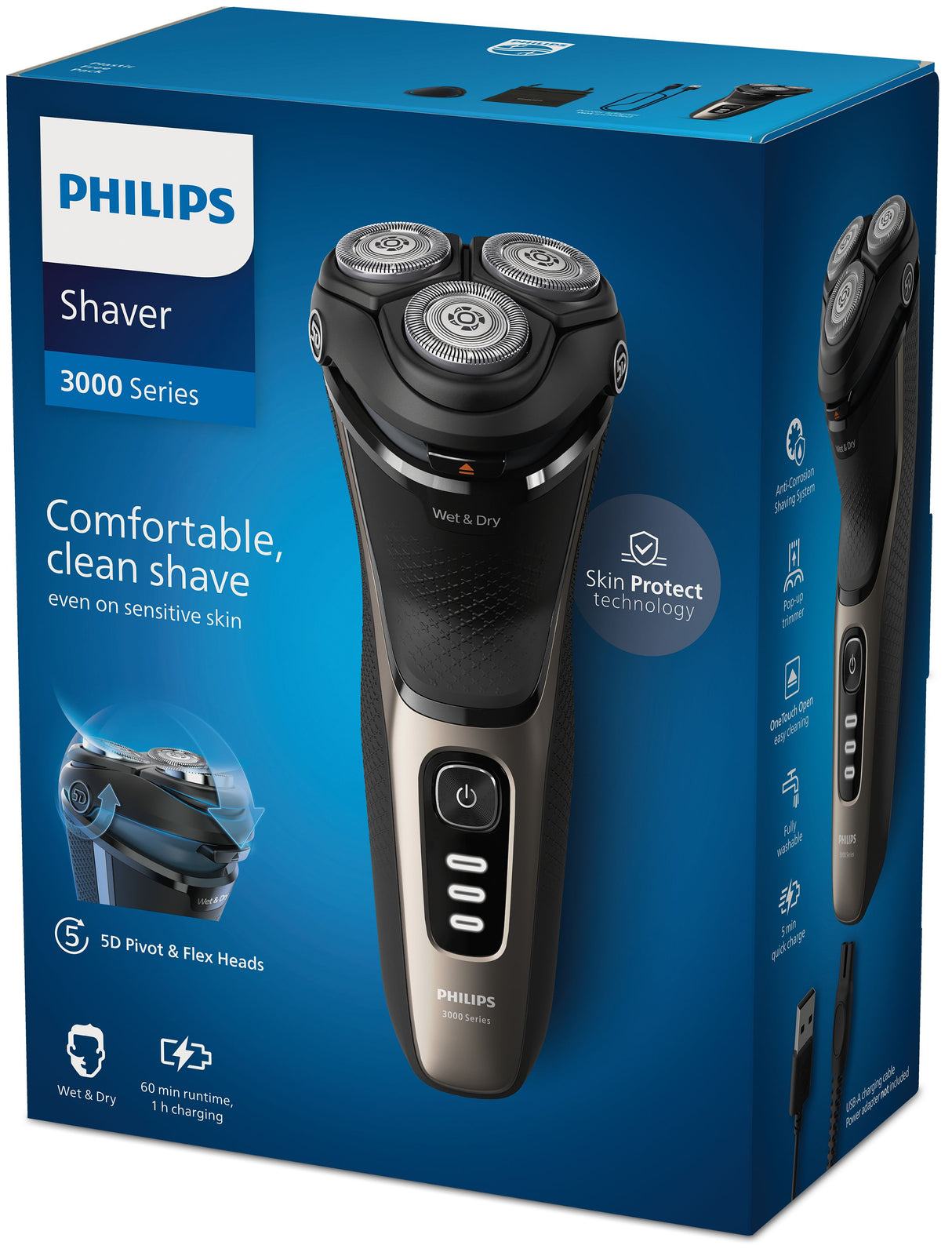 Philips Shaver 3000 Series S3242/12 Elektrisk shaver til våd og tør barbering