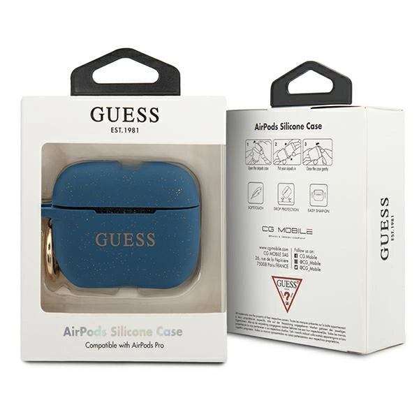 Guess GUACAPSILGLBL AirPods Pro cover blå/blå Silicone Glitter