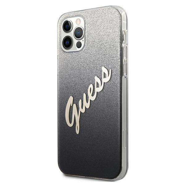 Guess GUHCP12LPCUGLSBK iPhone 12 Pro Max 6.7" sort/sort hardcase Glitter Gradient Script