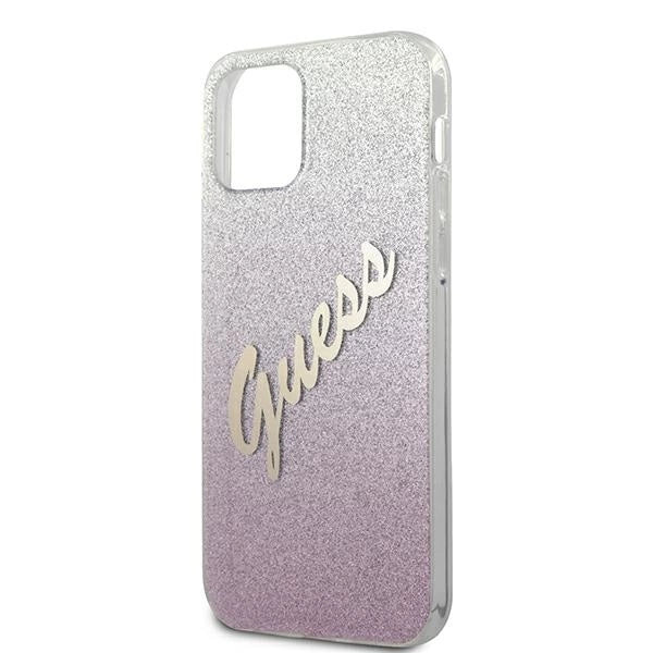 Guess GUHCP12LPCUGLSPI iPhone 12 Pro Max 6.7" pink/pink hardcase Glitter Gradient Script