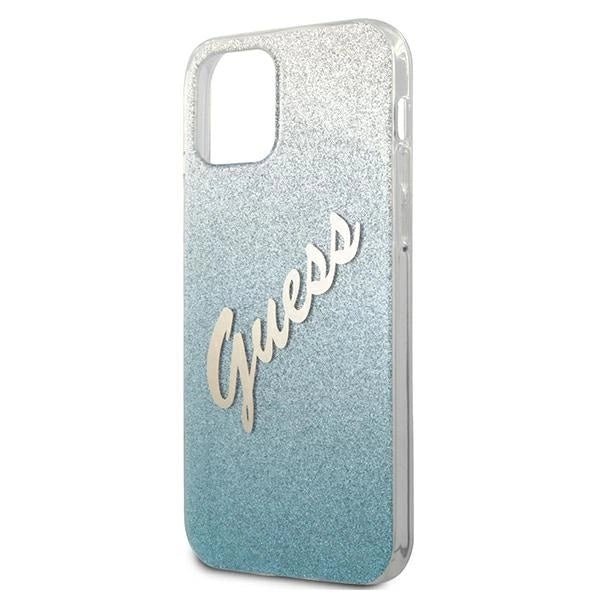 Guess GUHCP12MPCUGLSBL iPhone 12/12 Pro 6.1" blå/blå hardcase Glitter Gradient Script
