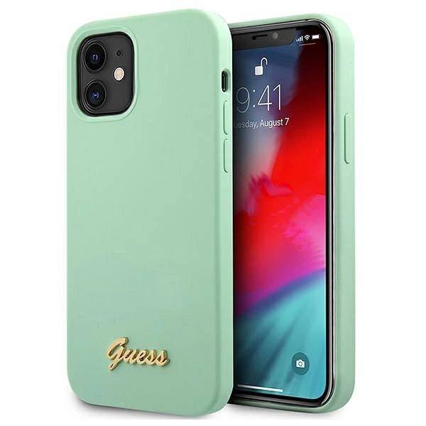 Guess GUHCP12SLSLMGGN iPhone 12 mini 5.4" grøn/grøn hardcase Metal Logo Script