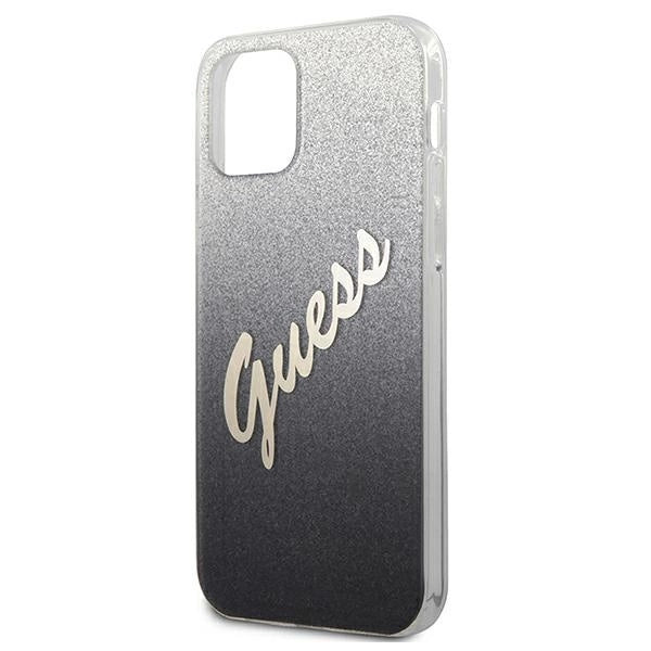 Guess GUHCP12SPCUGLSBK iPhone 12 mini 5.4" sort/sort hardcase Glitter Gradient Script
