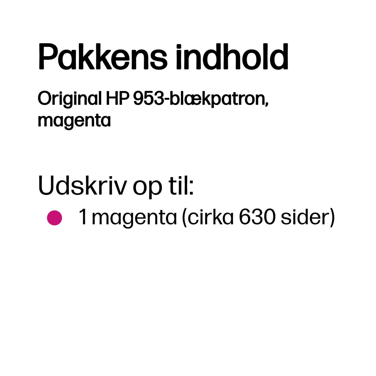HP 953 Magenta 630 sider Blæk F6U13AE