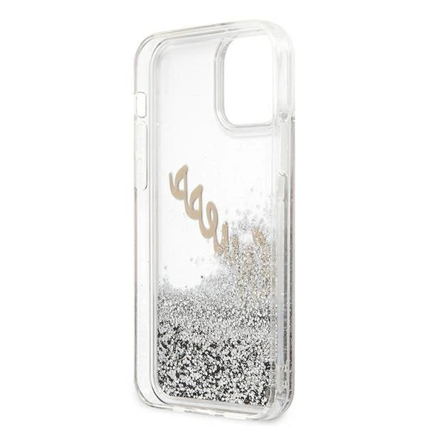Guess GUHCP12LGLVSSI iPhone 12 Pro Max 6.7" sølv/sølv hardcase Glitter Vintage Script