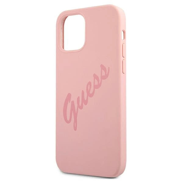 Guess GUHCP12LLSVSPI iPhone 12 Pro Max 6.7" pink/pink hardcase Script Vintage
