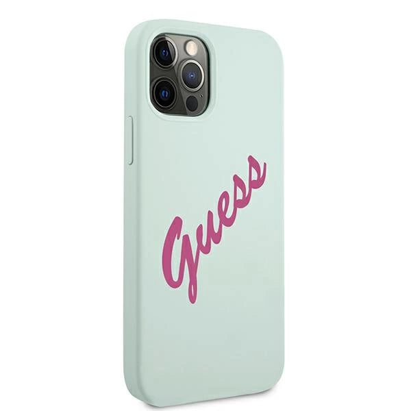Guess GUHCP12MLSVSBF iPhone 12/12 Pro 6.1" blå fuchsia/blå fuschia hardcase Silikon Vintage