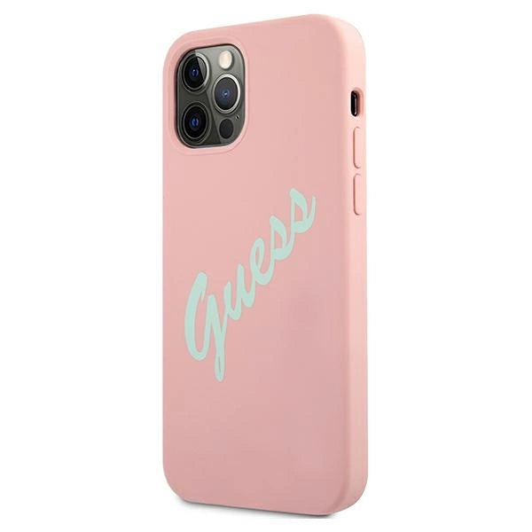 Guess GUHCP12MLSVSPG iPhone 12/12 Pro 6.1" rosegrøn/grøn-rosa hardcase Silicone Vintage