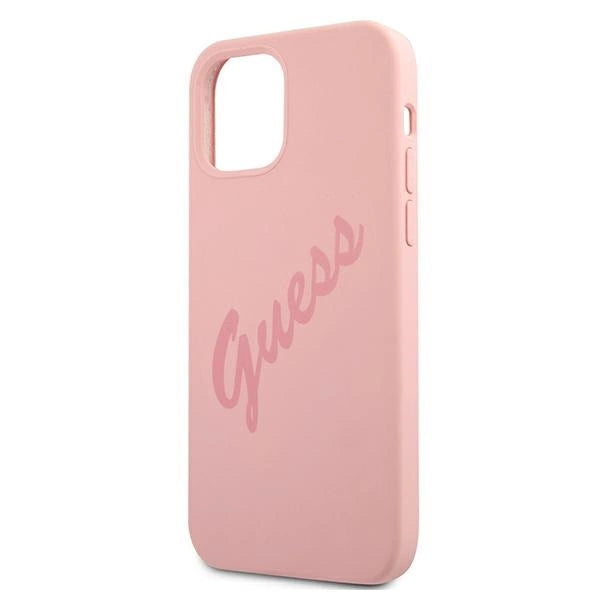 Guess GUHCP12SLSVSPI iPhone 12 mini 5.4" pink/pink hardcase Script Vintage