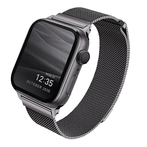 Uniq Dante rustfrit stål rem til Apple Watch 1/2/3/4/5/6/7/8/SE/SE2 42/44/45 mm - grafit