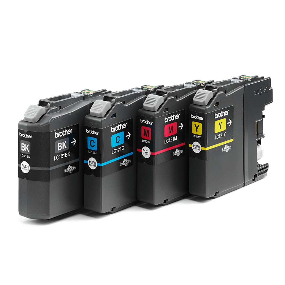 Brother LC 121 Value Pack Sort Gul Cyan Magenta 300 sider Blæk