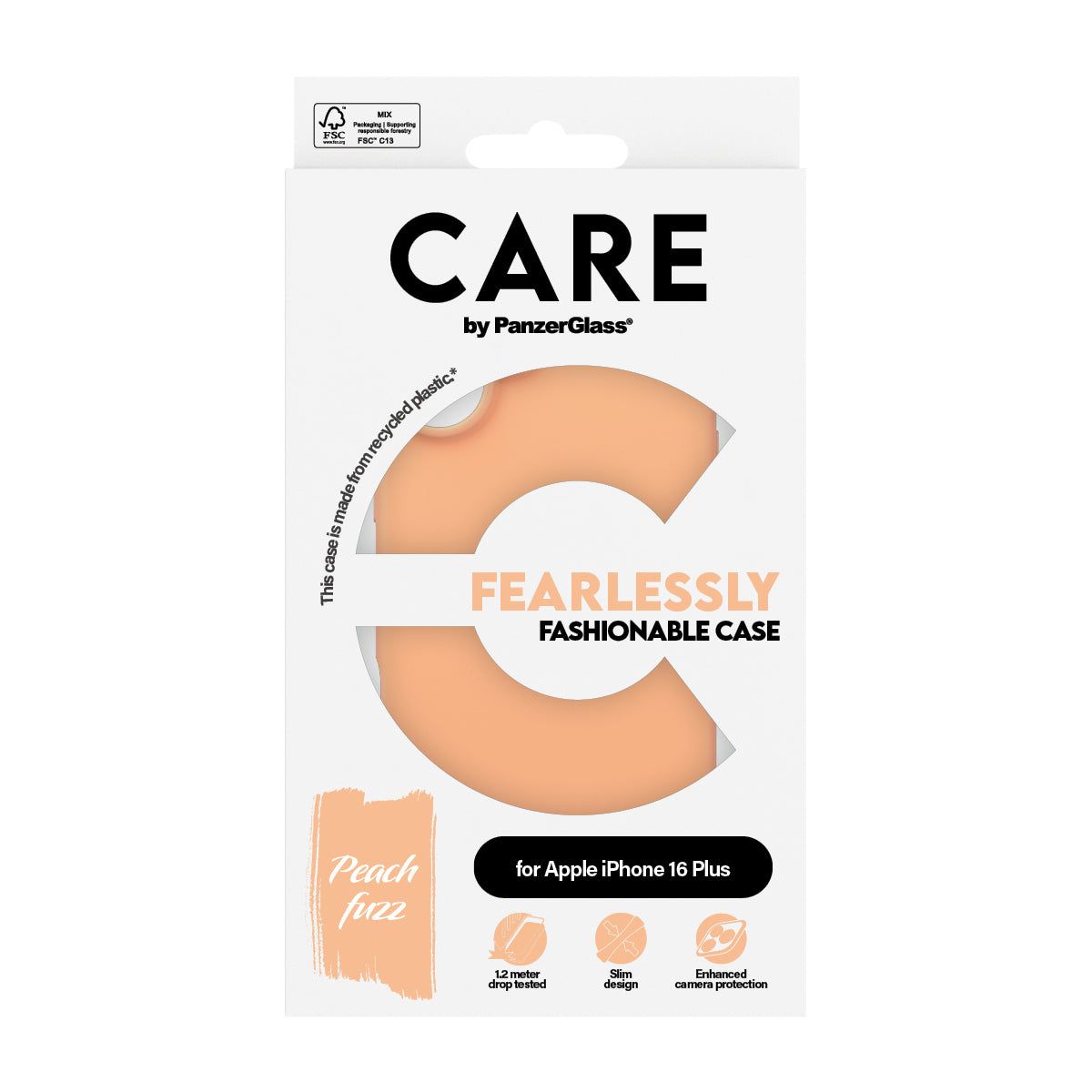 PanzerGlass CARE by ® Fashionable Case Peachy iPhone 16 Plus