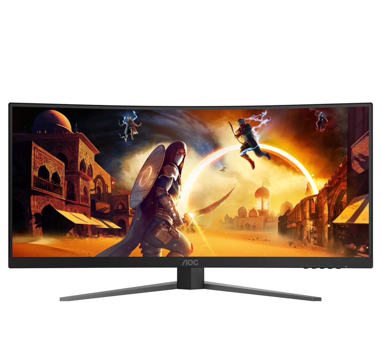 AOC G4 CU34G4Z computerskærm 86,4 cm (34") 3440 x 1440 pixel Wide Quad HD LED Sort, Rød