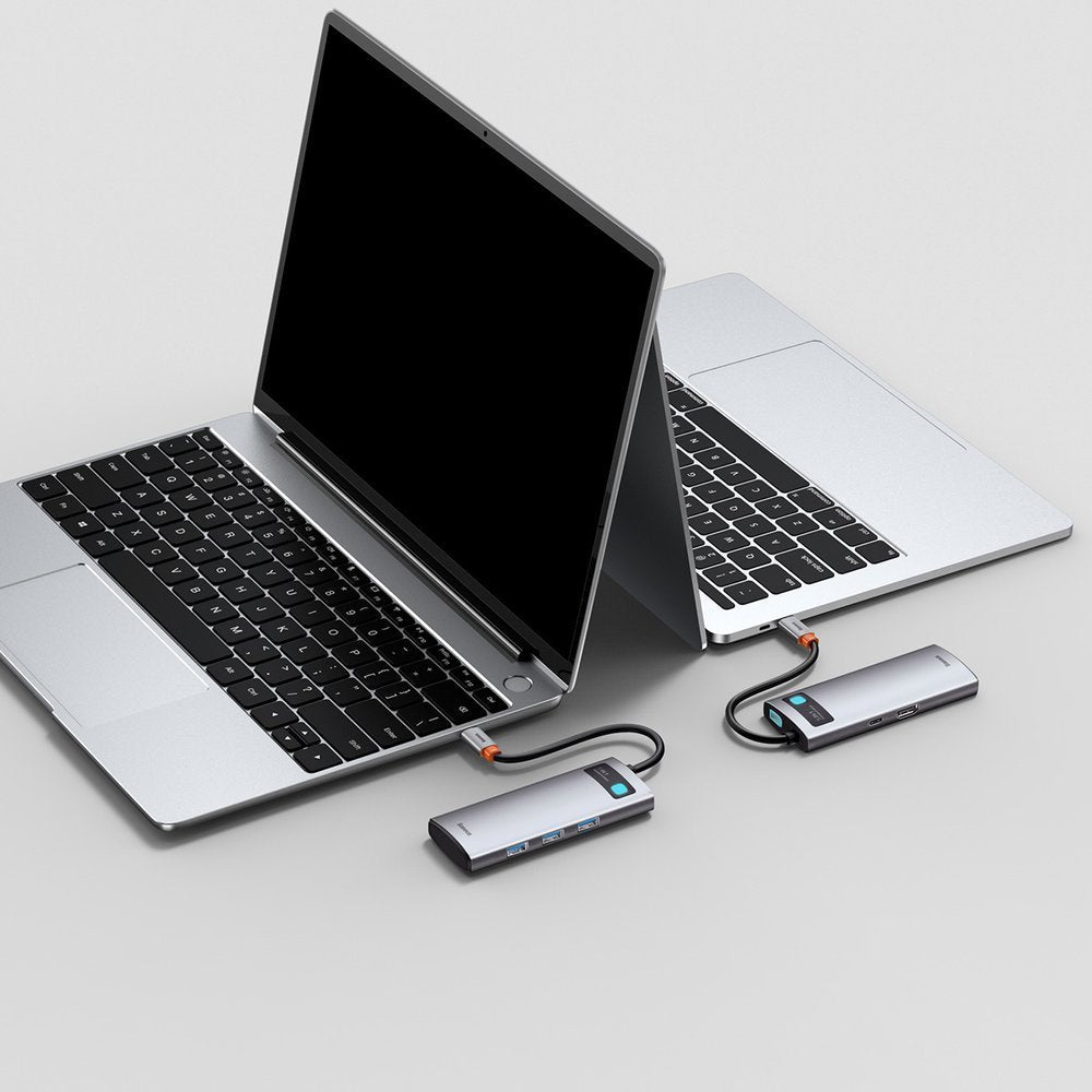 Baseus Metal Gleam Series 5-in-1 Multifunctional HUB USB Type C - USB Type C Power Delivery 100 W / HDMI 4K 30 Hz / 3x USB 3.2 Gen 1 (CAHUB-CX0G)