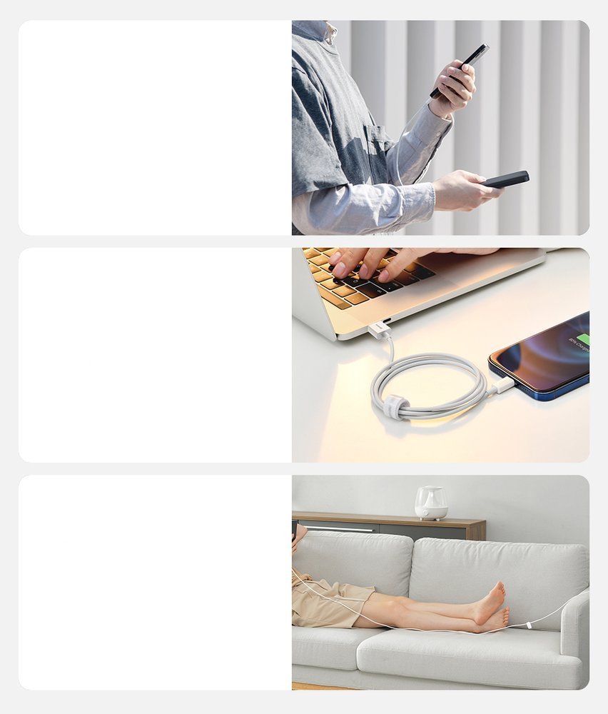 Baseus Superior USB - Lightning 2.4A 2 m cable White (CALYS-C02)