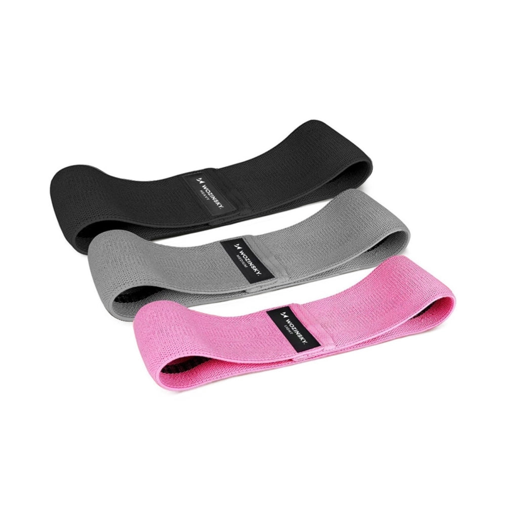 Wozinsky 3x stof mini-elastiksæt til yoga, fitness og CrossFit-øvelser (WFB-01)