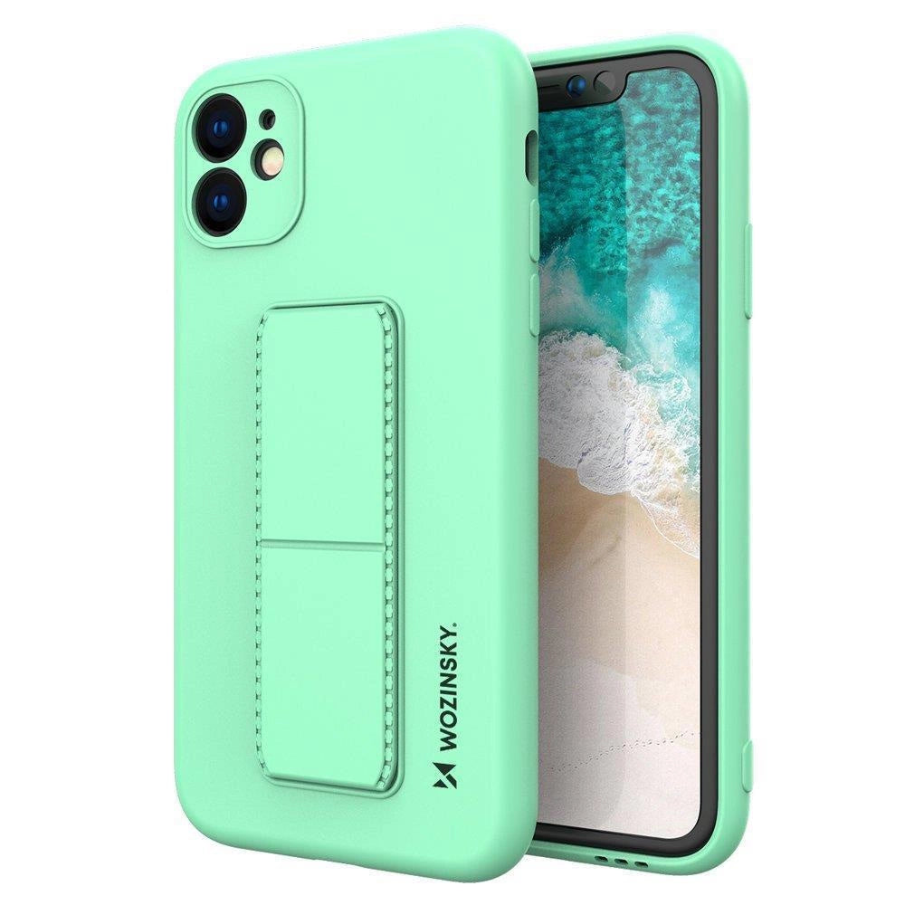 Wozinsky Kickstand Case silikonhylster med stativ til iPhone 12 Pro mint