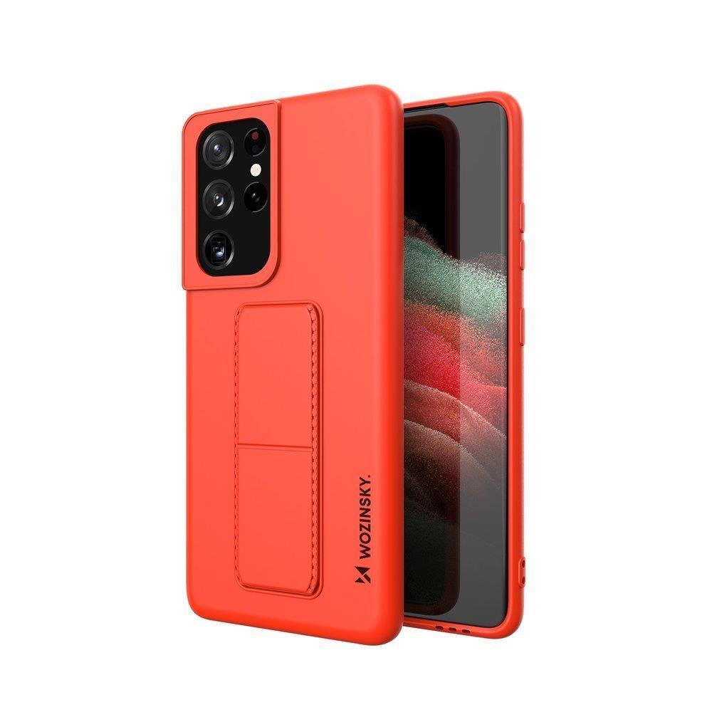 Wozinsky Kickstand Case silikonhylster med stativ Samsung Galaxy S21 Ultra 5G rød