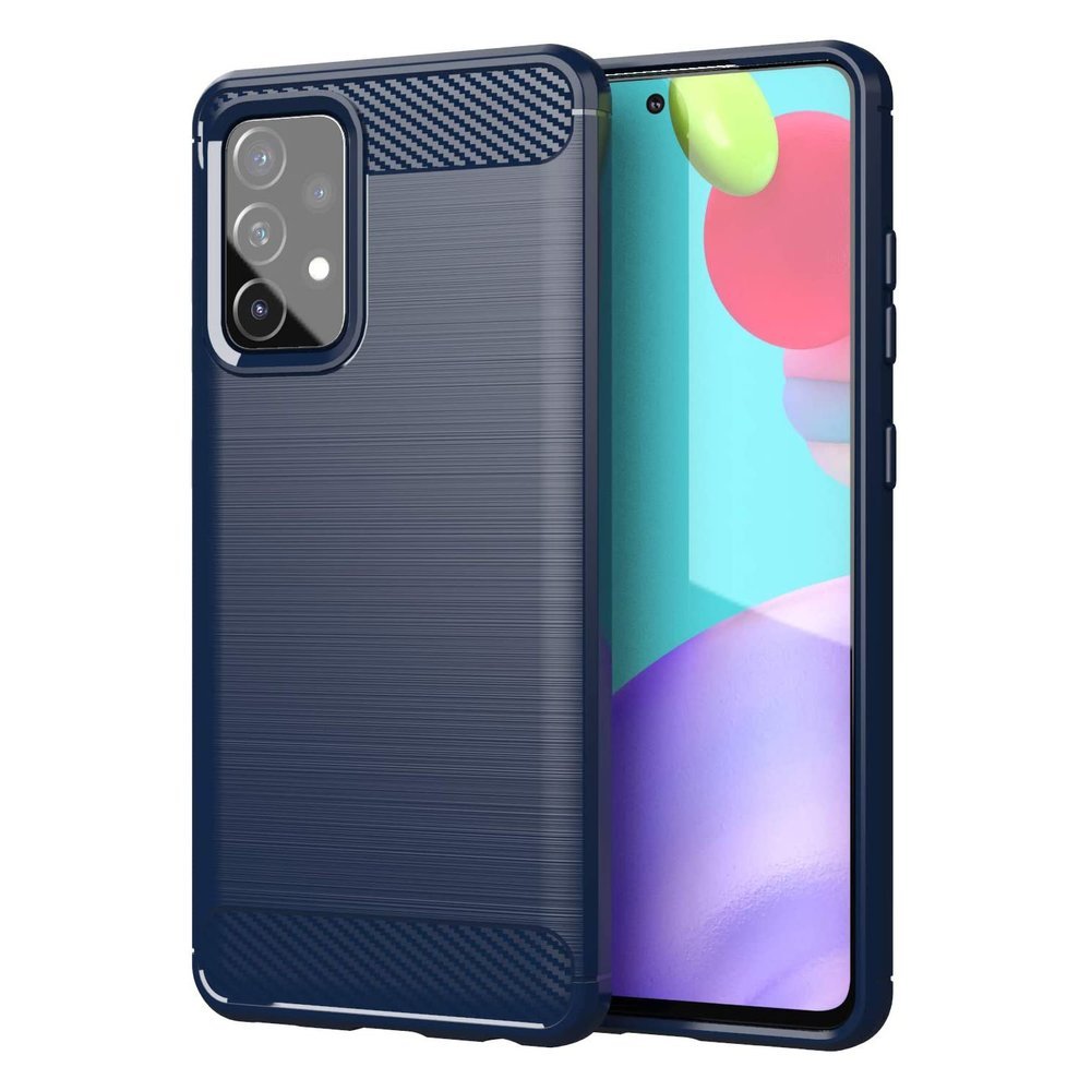Carbon Case Flexible Cover TPU Case til Samsung Galaxy A72 4G blå