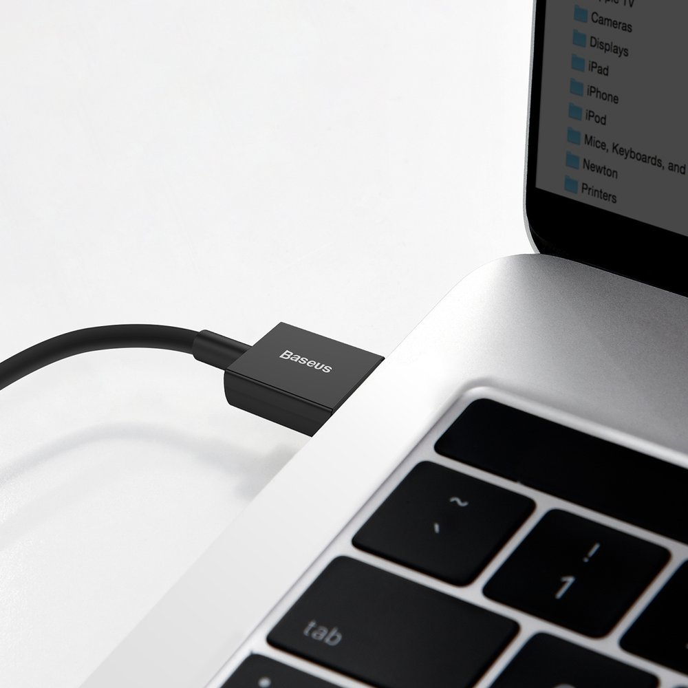 Baseus Superior USB - USB Typ C fast charging data cable 66 W (11 V / 6 A) Huawei SuperCharge SCP 1 m black (CATYS-01)